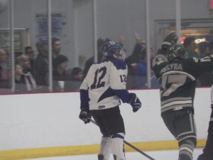 Saratoga defenseman Ian Frey during Wednesday's game. Frey scored one of the Streaks' four goals and was one of two defenseman to score outright during the game.