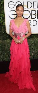 Zoe Saldana at the Golden Globes 2017