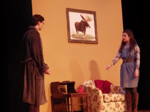 Josiah Martuscello, left, as Lendall and Carolyn Shields as Gayle in "Almost, Maine."